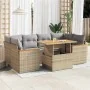 Set sofás jardín y cojines 6 pzas ratán sintético acacia beige by , Garden sets - Ref: Foro24-3327454, Price: 507,33 €, Disco...