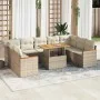 Set sofás jardín y cojines 10 pzas ratán sintético acacia beige by , Garden sets - Ref: Foro24-3327530, Price: 719,45 €, Disc...