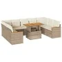 Set sofás jardín y cojines 10 pzas ratán sintético acacia beige by , Garden sets - Ref: Foro24-3327530, Price: 719,45 €, Disc...