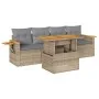 Set sofás jardín y cojines 5 pzas ratán sintético acacia beige by , Garden sets - Ref: Foro24-3327545, Price: 367,90 €, Disco...