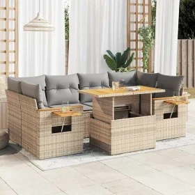 Set sofás jardín y cojines 7 pzas ratán sintético acacia beige von , Gartensets - Ref: Foro24-3327566, Preis: 516,29 €, Rabat...