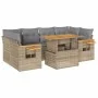 Set sofás jardín y cojines 7 pzas ratán sintético acacia beige by , Garden sets - Ref: Foro24-3327566, Price: 516,29 €, Disco...