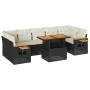 Set sofás jardín y cojines 8 pzas ratán sintético acacia negro von , Gartensets - Ref: Foro24-3327570, Preis: 540,89 €, Rabat...