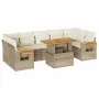 Set sofás jardín y cojines 8 pzas ratán sintético acacia beige by , Garden sets - Ref: Foro24-3327572, Price: 593,26 €, Disco...