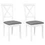 Sillas de comedor con cojines 2uds madera maciza blanco caucho von , Essstühle - Ref: Foro24-4102405, Preis: 114,96 €, Rabatt: %