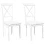 Sillas de comedor 2 unidades madera maciza de caucho blanco von , Essstühle - Ref: Foro24-4102407, Preis: 116,28 €, Rabatt: %
