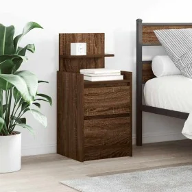 Mesillas de noche con 2 cajones 2 uds roble marrón 38x34x80 cm by , Nightstands - Ref: Foro24-861368, Price: 96,78 €, Discoun...
