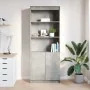 Aparador alto madera de ingeniería gris hormigón 70x35x180 cm by , Sideboards - Ref: Foro24-3328474, Price: 108,61 €, Discoun...