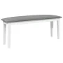 Banco 110 cm madera maciza caucho blanco de , Bancos de comedor y cocina - Ref: Foro24-4102606, Precio: 76,71 €, Descuento: %