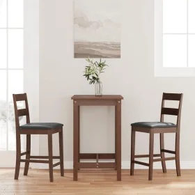 Taburetes de bar con cojines 2 uds madera maciza marrón caucho by , Kitchen stools - Ref: Foro24-4102556, Price: 142,94 €, Di...