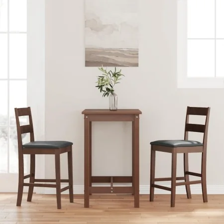 Taburetes de bar con cojines 2 uds madera maciza marrón caucho by , Kitchen stools - Ref: Foro24-4102556, Price: 142,94 €, Di...