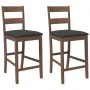 Taburetes de bar con cojines 2 uds madera maciza marrón caucho by , Kitchen stools - Ref: Foro24-4102556, Price: 142,94 €, Di...