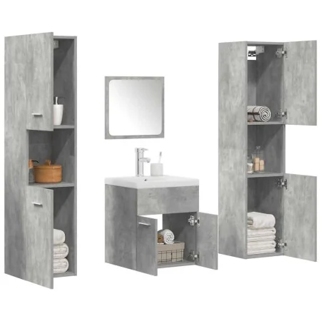 Set muebles de baño 5 piezas madera ingeniería gris hormigón by , Bathroom furniture - Ref: Foro24-3324904, Price: 258,44 €, ...