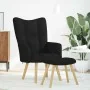 Sillón de relax con taburete tela negro by , Armchairs - Ref: Foro24-4016780, Price: 101,59 €, Discount: %