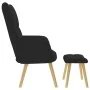 Sillón de relax con taburete tela negro by , Armchairs - Ref: Foro24-4016780, Price: 101,59 €, Discount: %