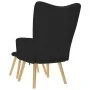 Sillón de relax con taburete tela negro by , Armchairs - Ref: Foro24-4016780, Price: 101,59 €, Discount: %