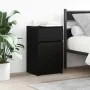 Mesilla de noche de madera de ingeniería negra 39x35x65 cm de , Mesitas de noche - Ref: Foro24-861321, Precio: 53,29 €, Descu...