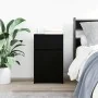 Mesilla de noche de madera de ingeniería negra 39x35x65 cm de , Mesitas de noche - Ref: Foro24-861321, Precio: 53,29 €, Descu...