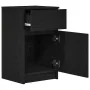 Mesilla de noche de madera de ingeniería negra 39x35x65 cm de , Mesitas de noche - Ref: Foro24-861321, Precio: 53,29 €, Descu...