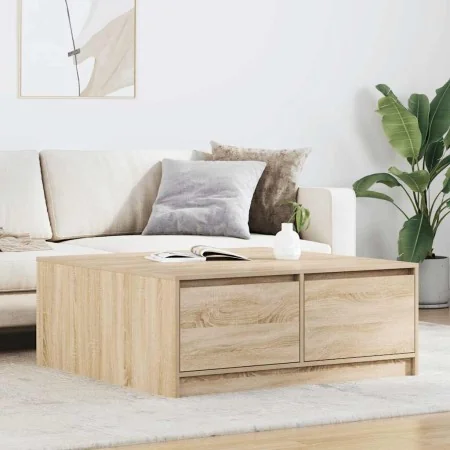 Mesa de centro con cajones roble Sonoma 100x100x40 cm de , Mesas de centro - Ref: Foro24-3328401, Precio: 164,79 €, Descuento: %
