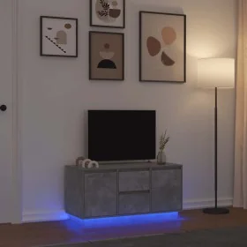 Mueble de TV con luces LED gris hormigón 100x41x50 cm de , Muebles TV - Ref: Foro24-861412, Precio: 104,08 €, Descuento: %