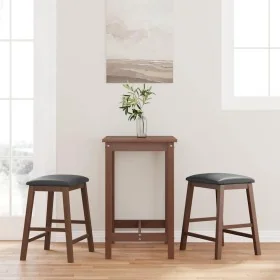 Sillas de bar con cojines 2 uds madera maciza marrón caucho by , Kitchen stools - Ref: Foro24-4102577, Price: 103,37 €, Disco...