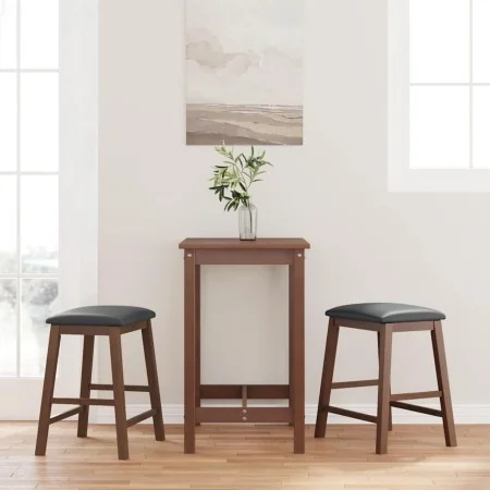 Sillas de bar con cojines 2 uds madera maciza marrón caucho von , Küchenhocker - Ref: Foro24-4102577, Preis: 103,37 €, Rabatt: %