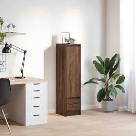 Aparador alto roble marrón 29,5x34x119,5 cm madera ingeniería von , Sideboards - Ref: Foro24-861658, Preis: 70,37 €, Rabatt: %