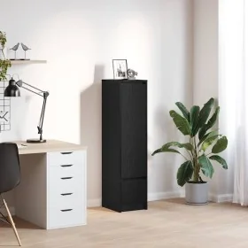 Aparador alto roble negro 29,5x34x119,5 cm madera de ingeniería by , Sideboards - Ref: Foro24-861653, Price: 72,25 €, Discoun...