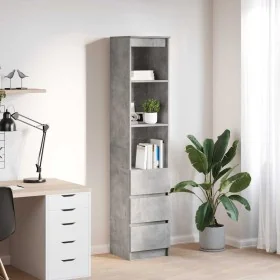 Aparador alto gris hormigón 37,5x35x180 cm madera de ingeniería by , Sideboards - Ref: Foro24-861664, Price: 93,70 €, Discoun...