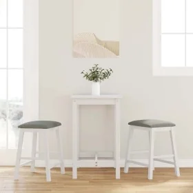 Sillas de bar con cojines 2 uds madera maciza blanca caucho von , Küchenhocker - Ref: Foro24-4102580, Preis: 105,37 €, Rabatt: %