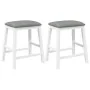 Sillas de bar con cojines 2 uds madera maciza blanca caucho by , Kitchen stools - Ref: Foro24-4102580, Price: 105,37 €, Disco...