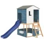 Parque infantil de exterior blanco y azul madera maciza abeto by , Swings and play structures - Ref: Foro24-3376143, Price: 6...