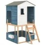 Parque infantil de exterior blanco y azul madera maciza abeto by , Swings and play structures - Ref: Foro24-3376143, Price: 6...