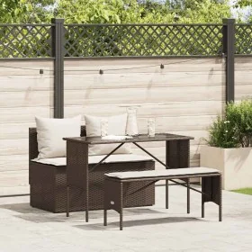 Set comedor de jardín 3 piezas y cojines ratán sintético marrón by , Garden sets - Ref: Foro24-4104182, Price: 274,26 €, Disc...