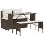 Set comedor de jardín 3 piezas y cojines ratán sintético marrón de , Conjuntos de jardín - Ref: Foro24-4104182, Precio: 274,2...