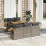 Set sofás jardín y cojines 6 pzas ratán sintético acacia gris by , Garden sets - Ref: Foro24-3327553, Price: 470,88 €, Discou...
