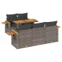 Set sofás jardín y cojines 6 pzas ratán sintético acacia gris by , Garden sets - Ref: Foro24-3327553, Price: 470,88 €, Discou...