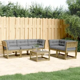 Set de sofás jardín 5 pzas con cojines madera pino impregnada by , Garden sets - Ref: Foro24-3217004, Price: 573,92 €, Discou...
