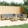 Set de sofás jardín 5 pzas con cojines madera pino impregnada by , Garden sets - Ref: Foro24-3217004, Price: 573,92 €, Discou...