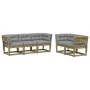 Set de sofás jardín 5 pzas con cojines madera pino impregnada by , Garden sets - Ref: Foro24-3217004, Price: 573,92 €, Discou...