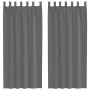 Cortinas de gasa con trabillas 2 uds gris oscuro 140x225 cm de , Cortinas y visillos - Ref: Foro24-4102273, Precio: 15,57 €, ...