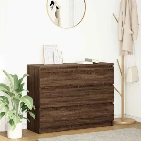 Aparador de madera de ingeniería marrón roble 100x35x76 cm by , Sideboards - Ref: Foro24-3328504, Price: 150,74 €, Discount: %