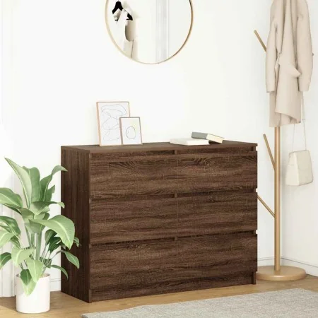 Aparador de madera de ingeniería marrón roble 100x35x76 cm de , Aparadores - Ref: Foro24-3328504, Precio: 150,72 €, Descuento: %