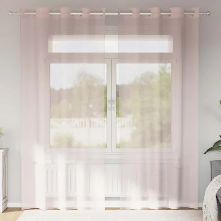 Cortinas de gasa con ojales 2 uds rosa claro 140x225 cm von , Vorhänge und Gardinen - Ref: Foro24-4102085, Preis: 14,79 €, Ra...