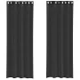 Cortinas de gasa con ojales 2 uds negro140x300 cm de , Cortinas y visillos - Ref: Foro24-4102064, Precio: 16,17 €, Descuento: %