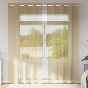 Cortinas de gasa con ojales 2 uds arena by , Curtains and curtains - Ref: Foro24-4102121, Price: 15,00 €, Discount: %
