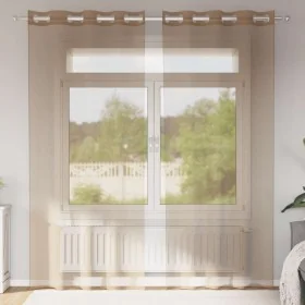 Cortinas de gasa con ojales 2 uds marrón claro von , Vorhänge und Gardinen - Ref: Foro24-4102128, Preis: 15,04 €, Rabatt: %