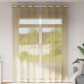 Cortinas de gasa con ojales 2 uds arena by , Curtains and curtains - Ref: Foro24-4102123, Price: 15,29 €, Discount: %