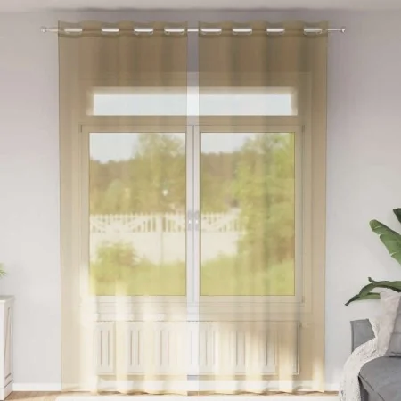 Cortinas de gasa con ojales 2 uds arena by , Curtains and curtains - Ref: Foro24-4102123, Price: 15,29 €, Discount: %